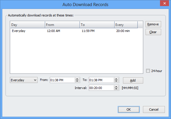 HomeGuard Pro Choose Remote Records Sync Times
