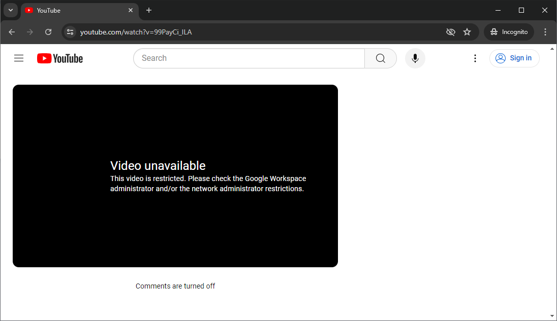 Youtube restricted mode